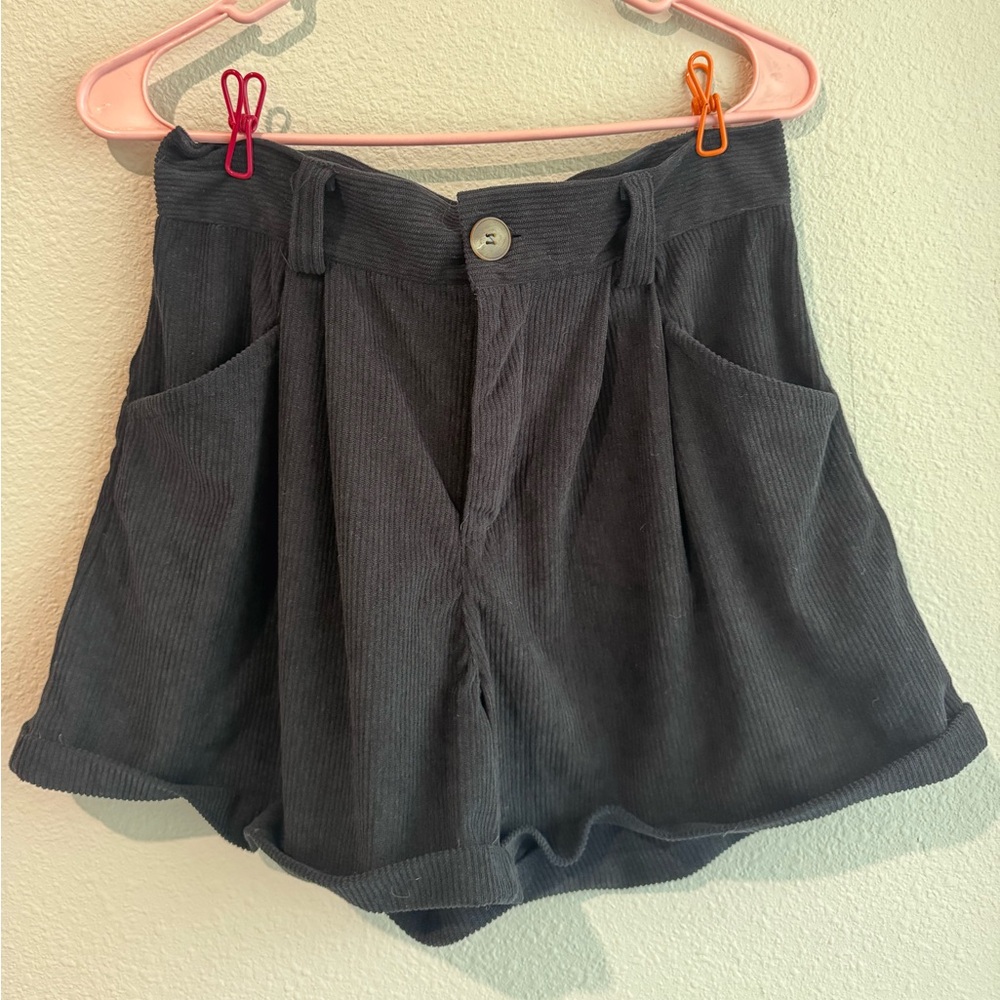 Women's Black Corduroy Shorts